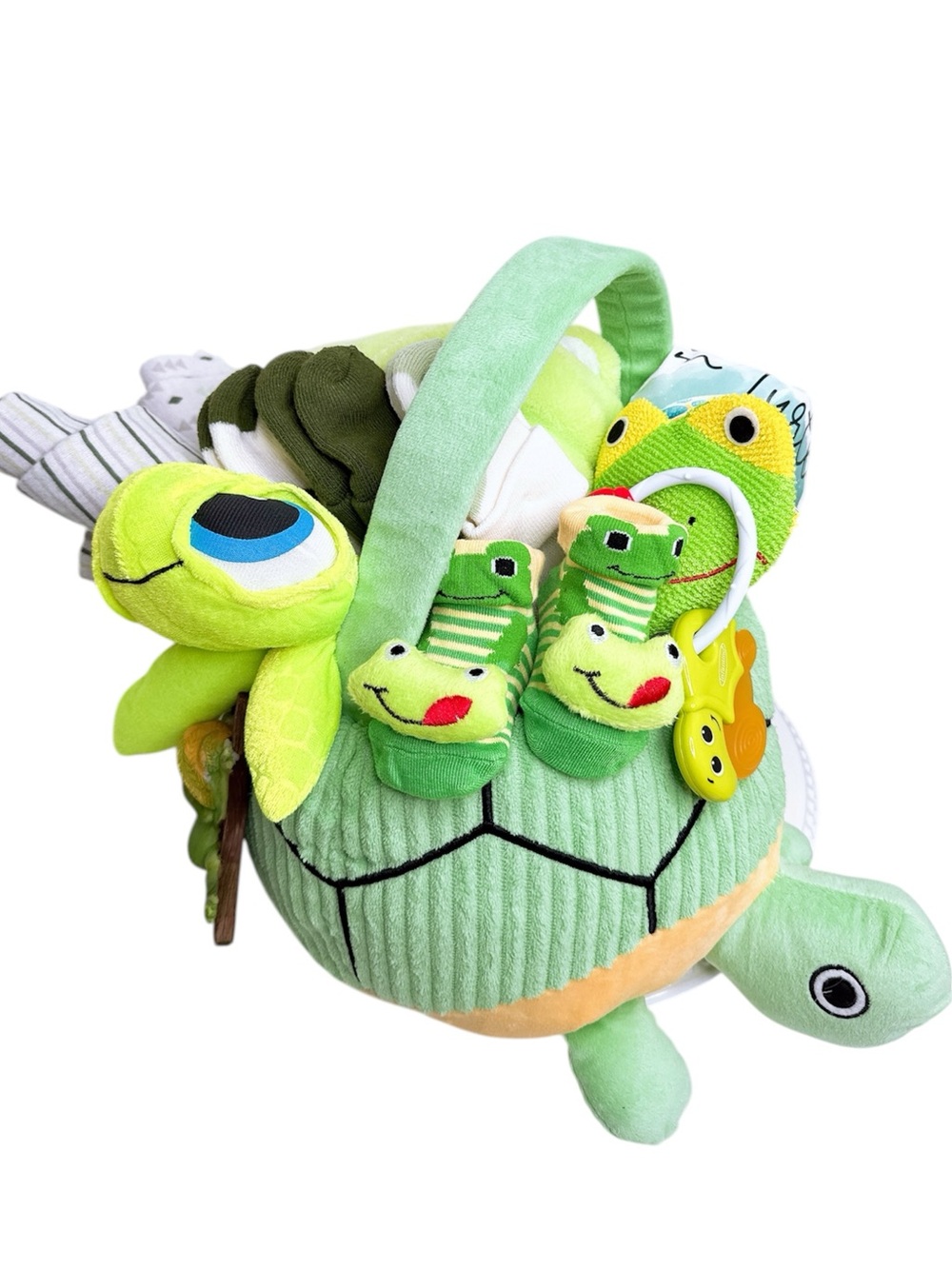 Turtle Baby Boy Gift Basket, Baby Shower Gift - Picture 9 of 11